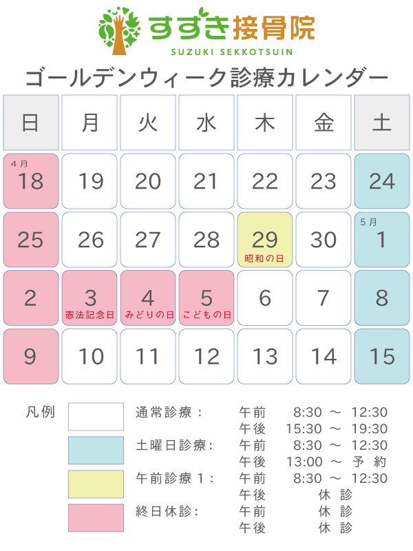 ゴールデンウィーク中の診療について