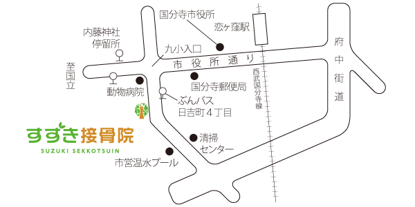 すずき接骨院 所在地簡易地図画像